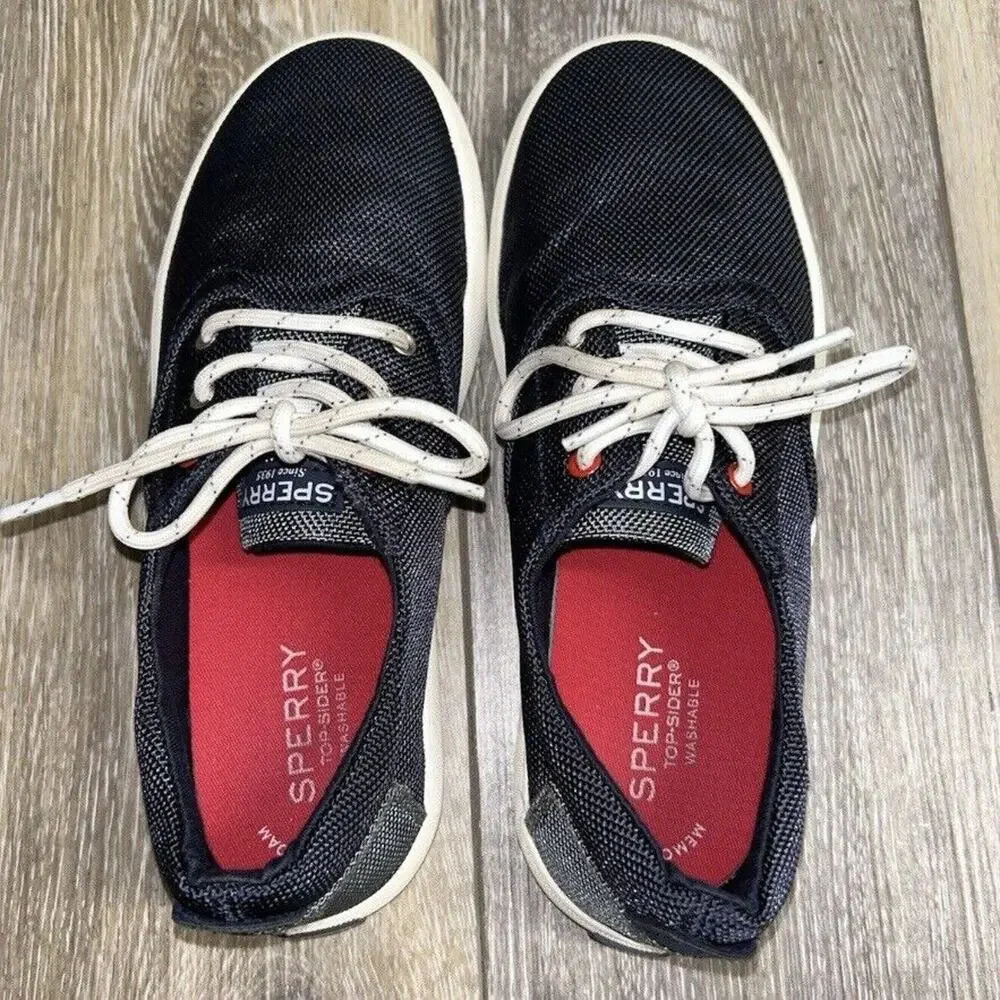 Sperry Top Sider Youth US Size 4M Blue Slip On Boat Memory Foam Sneaker Shoes